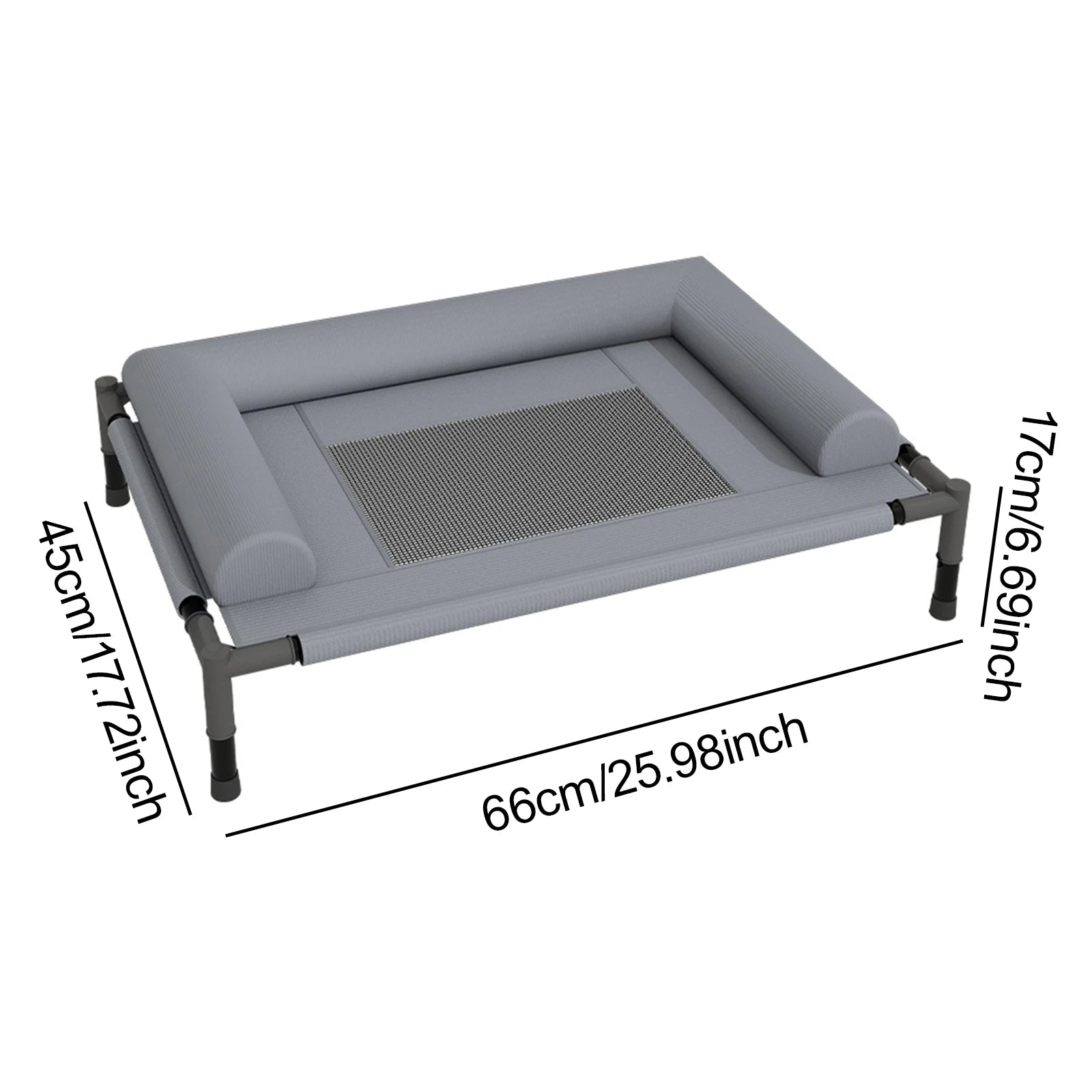 Raised Breathable Dog Bed with Removable Cushion