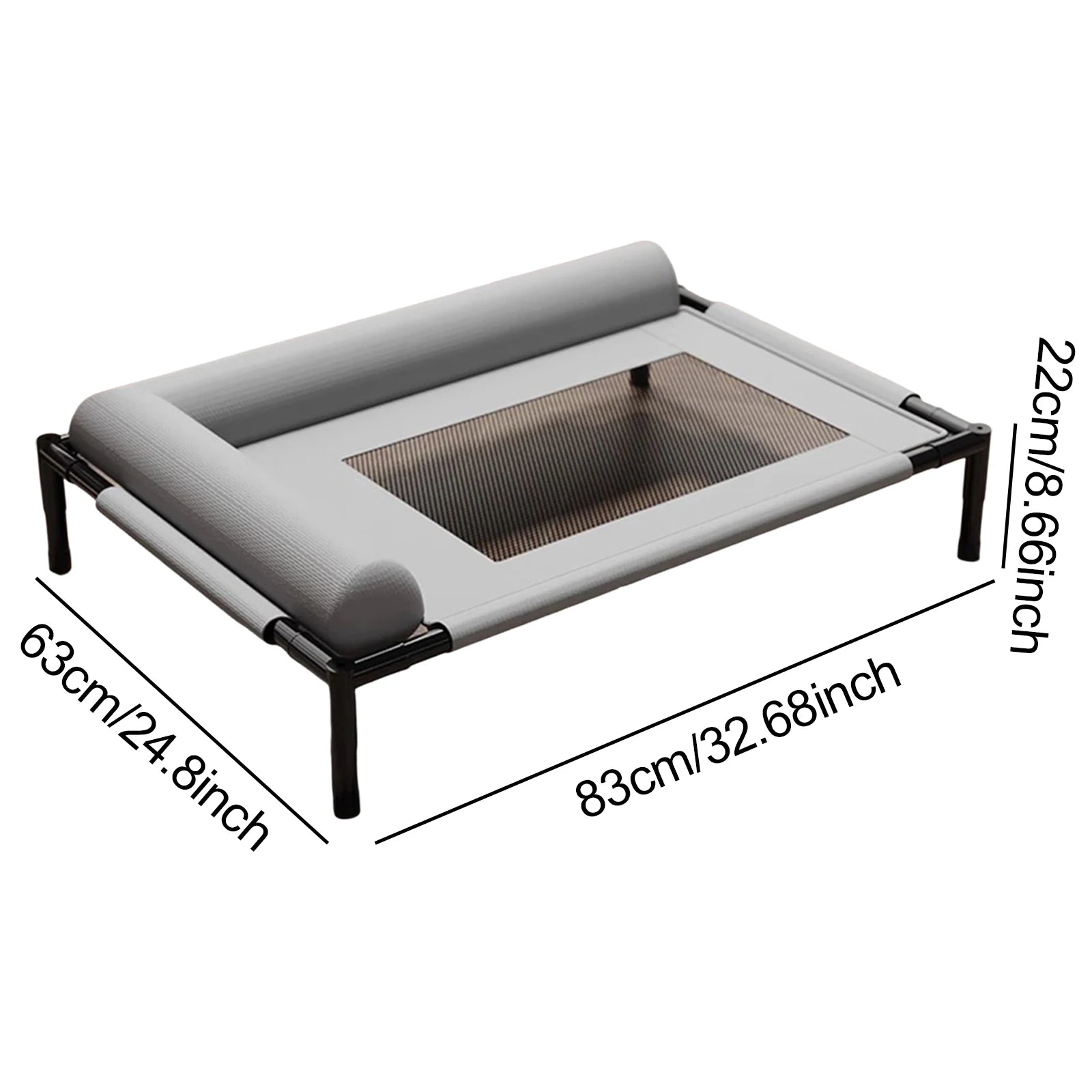 Raised Breathable Dog Bed with Removable Cushion