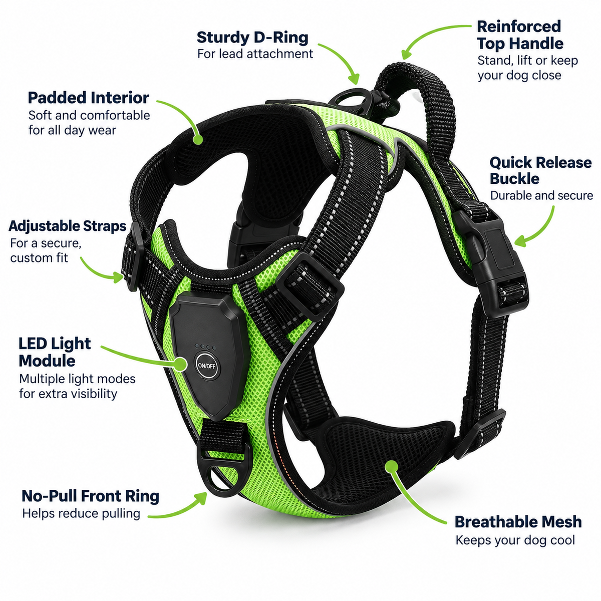 LED Light Up Reflective Harness
