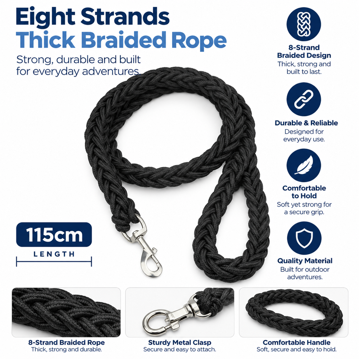 Heavy-Duty Braided Nylon Dog Lead