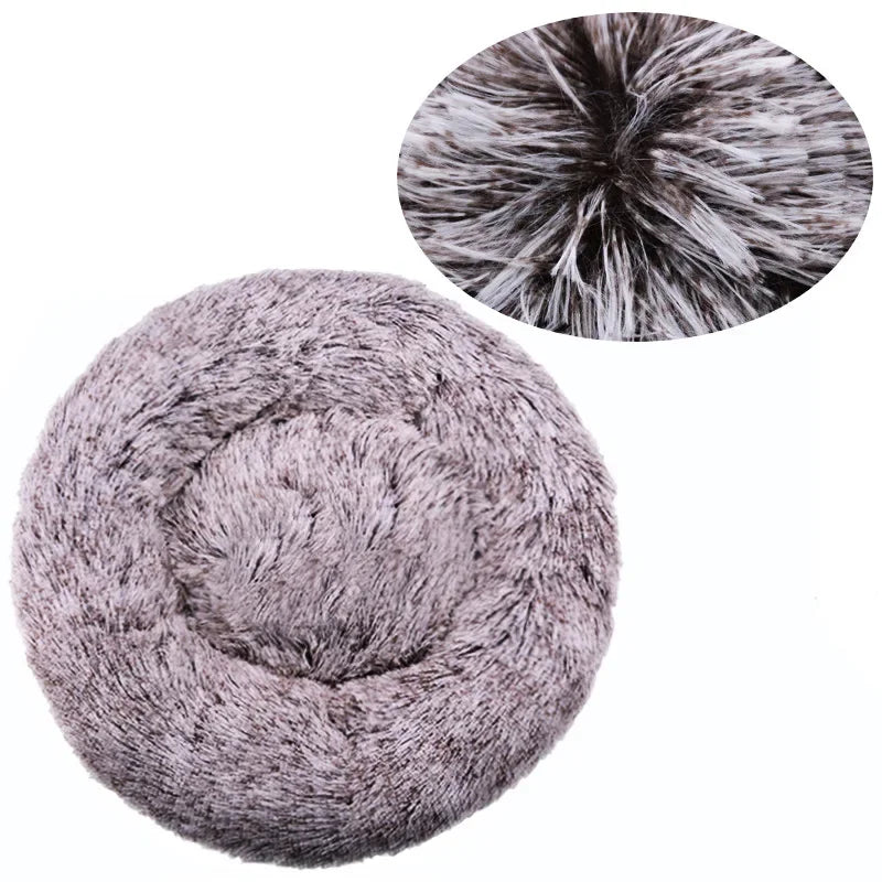 Round Plush Dog Bed Soft & Comfortable