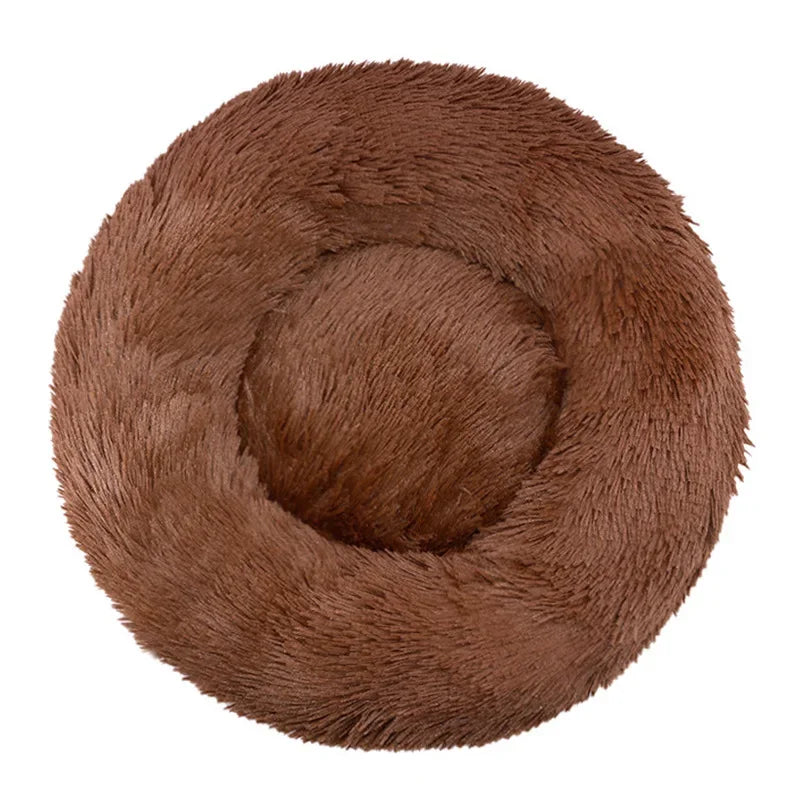 Round Plush Dog Bed Soft & Comfortable