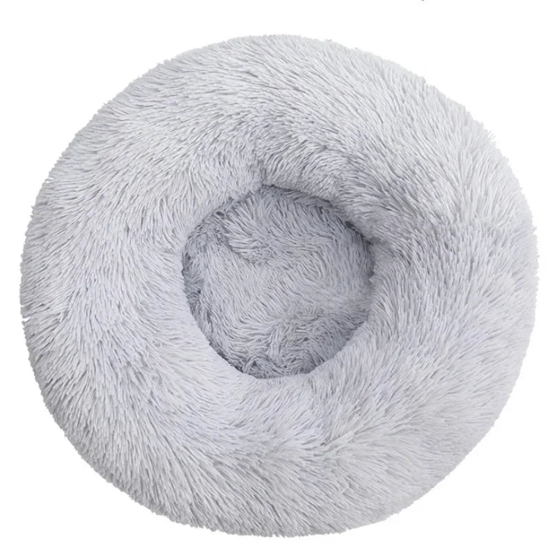 Round Plush Dog Bed Soft & Comfortable