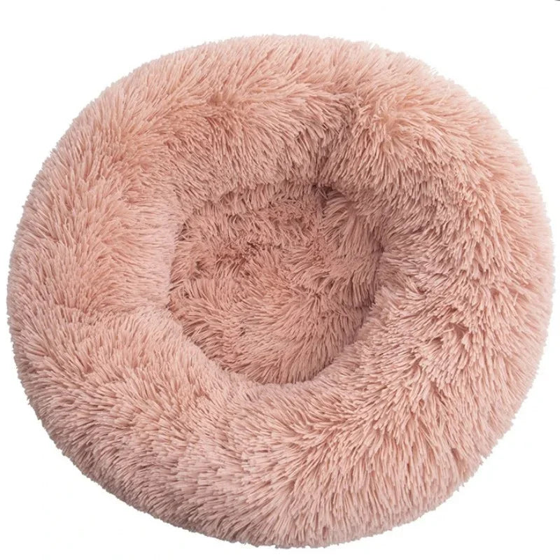 Round Plush Dog Bed Soft & Comfortable
