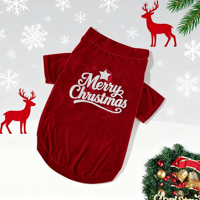 Christmas Velvet Dog Sweatshirt