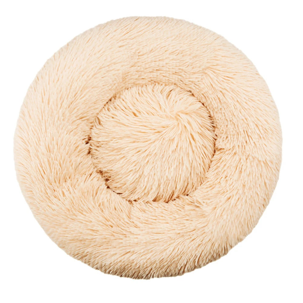 Round Plush Dog Bed Soft & Comfortable