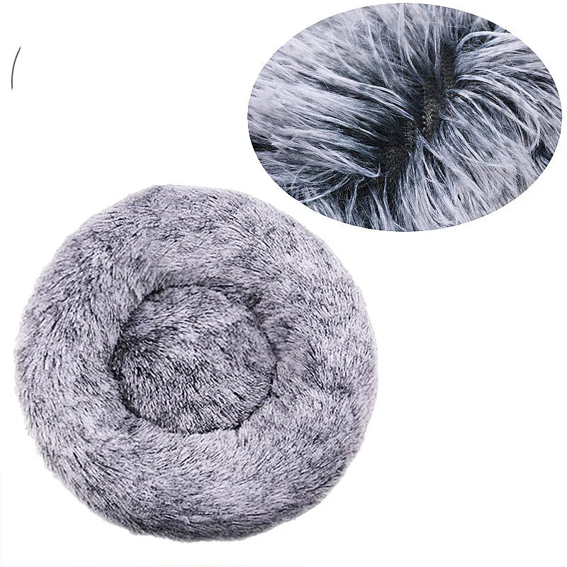 Round Plush Dog Bed Soft & Comfortable