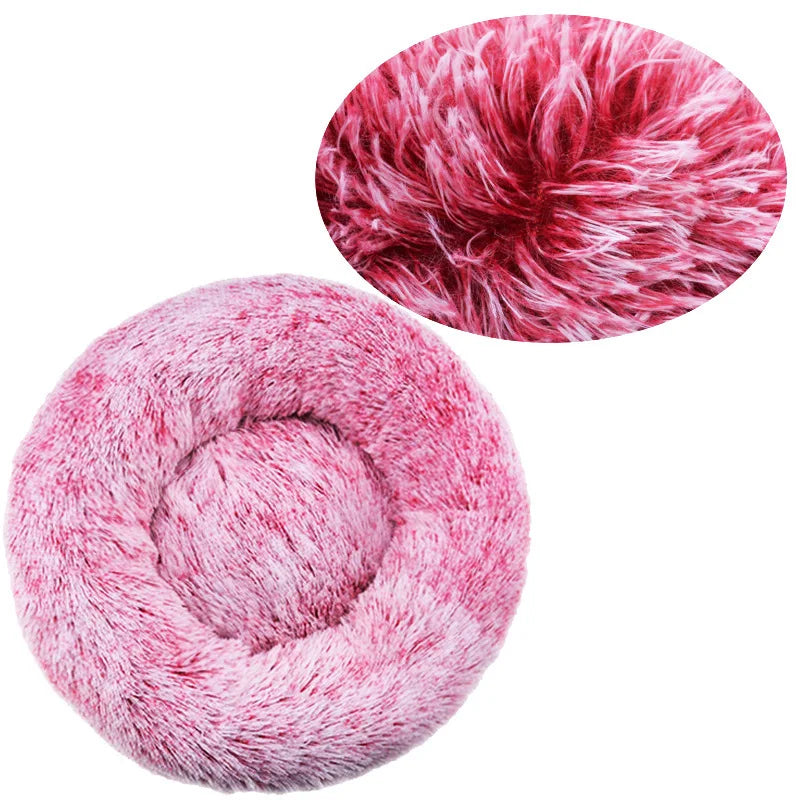 Round Plush Dog Bed Soft & Comfortable