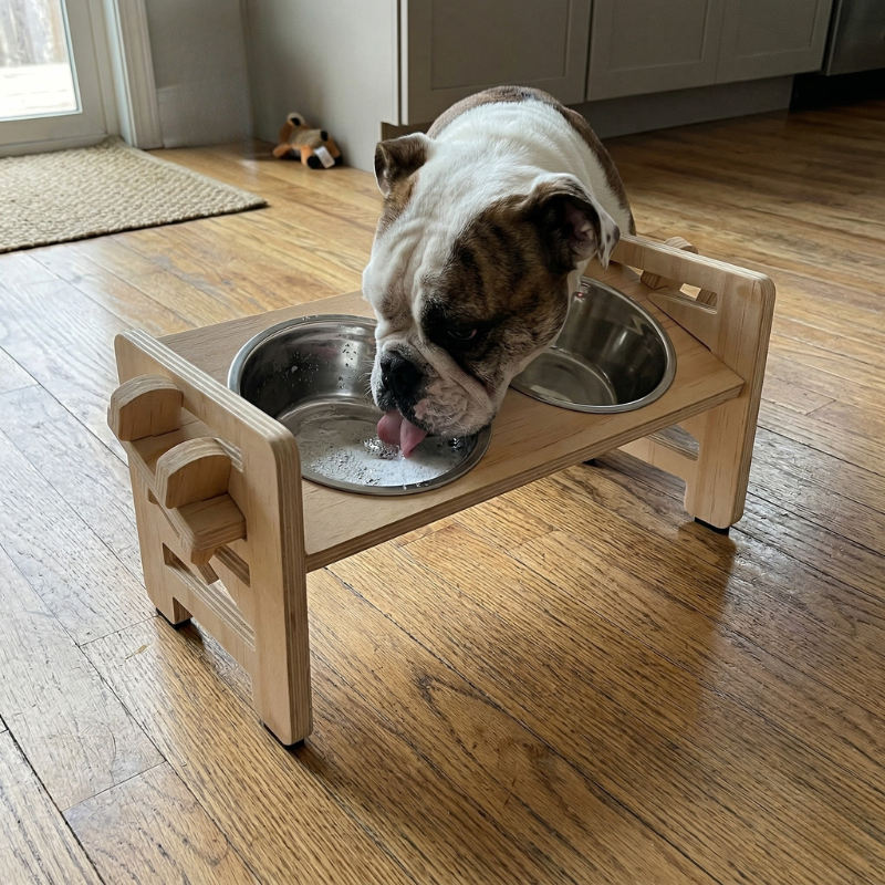 Elevated Small Dog Feeder Stand