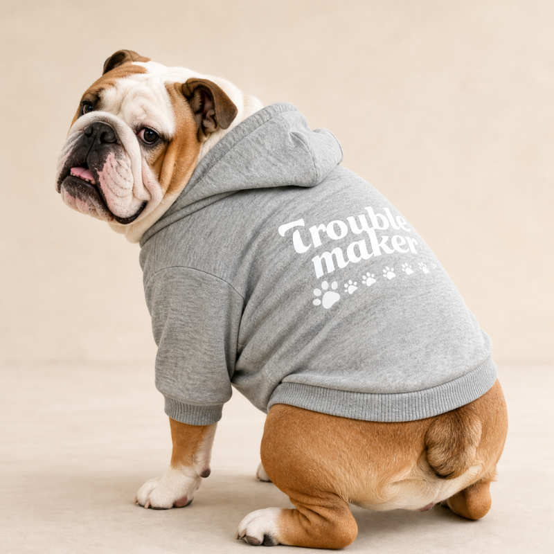 Trouble Maker Dog Hoodie Sweater