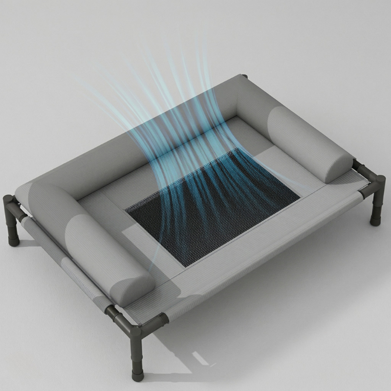 Raised Breathable Dog Bed with Removable Cushion