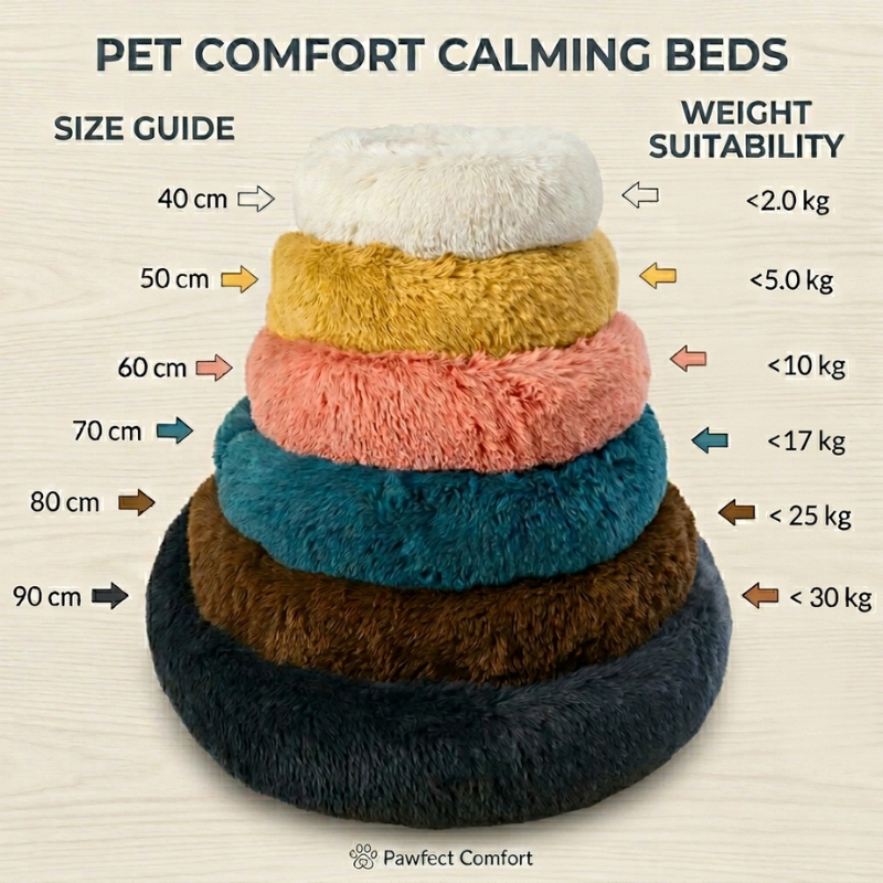 Round Plush Dog Bed Soft & Comfortable