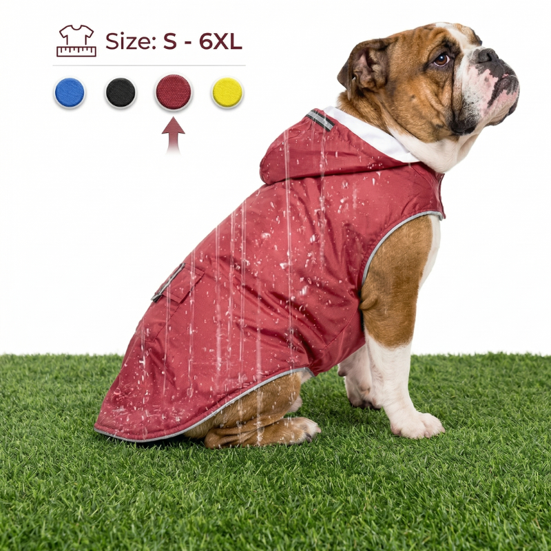 Waterproof Dog Raincoat with Reflective Strip