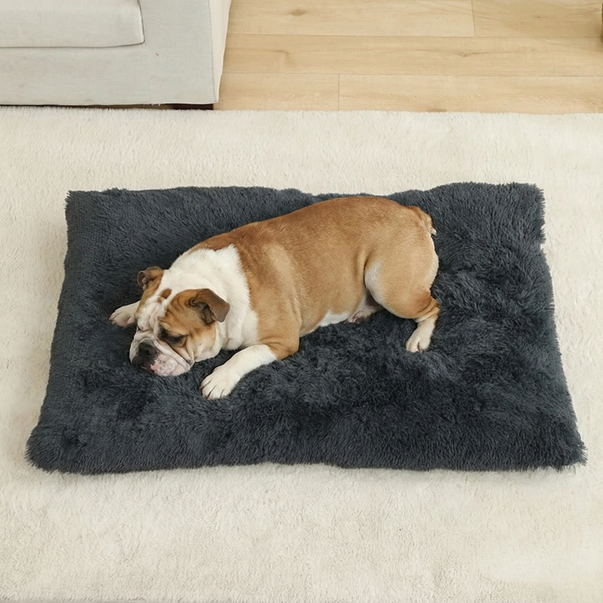 Soft Long Plush Dog Bed