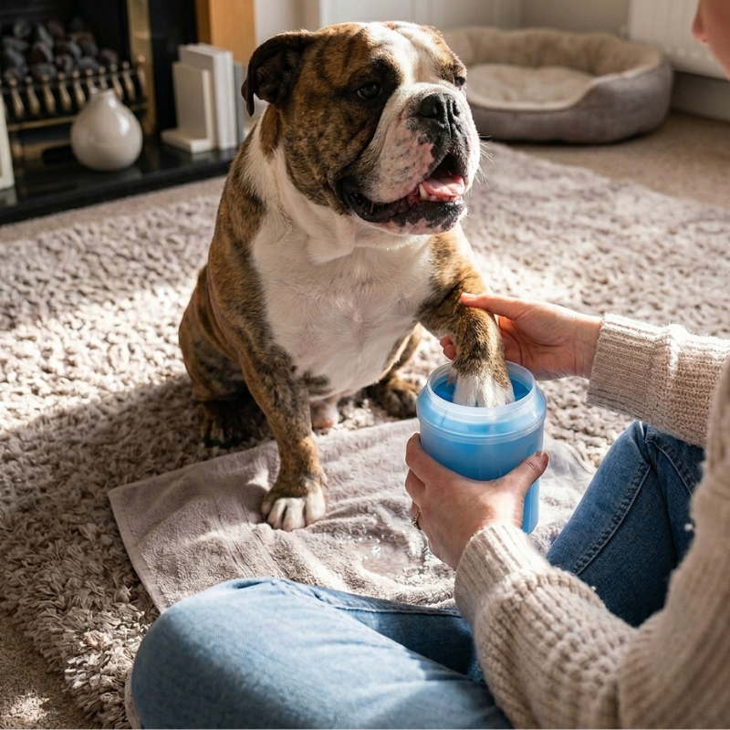 Portable Dog Paw Cleaner Cup with Soft Silicone Brush