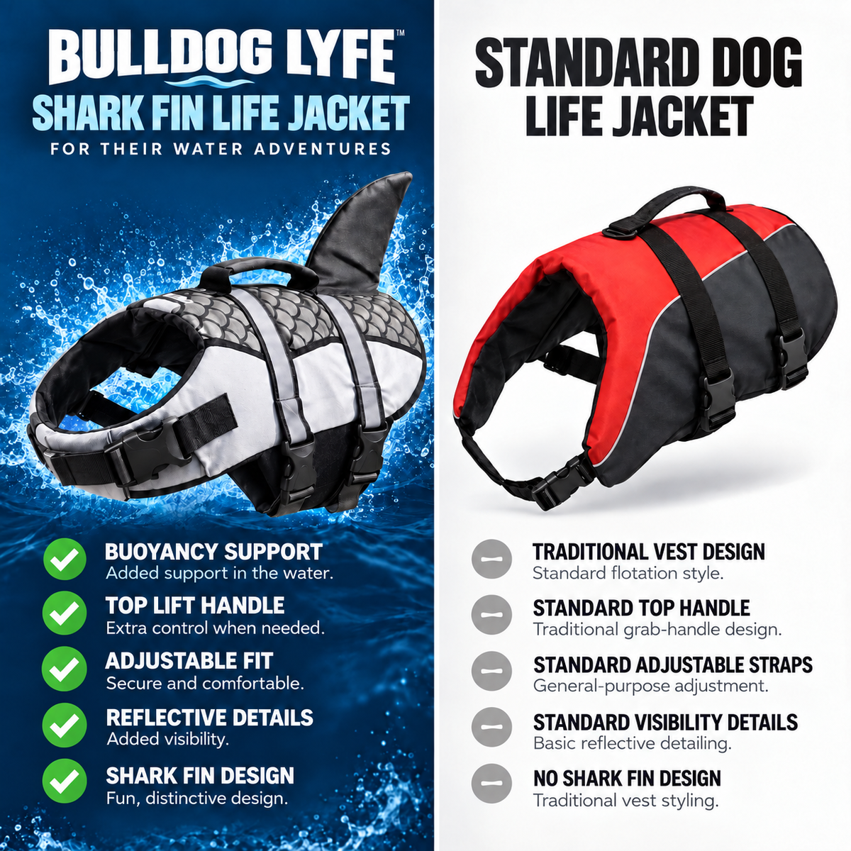 Shark Fin Dog Life Jacket Swim Vest
