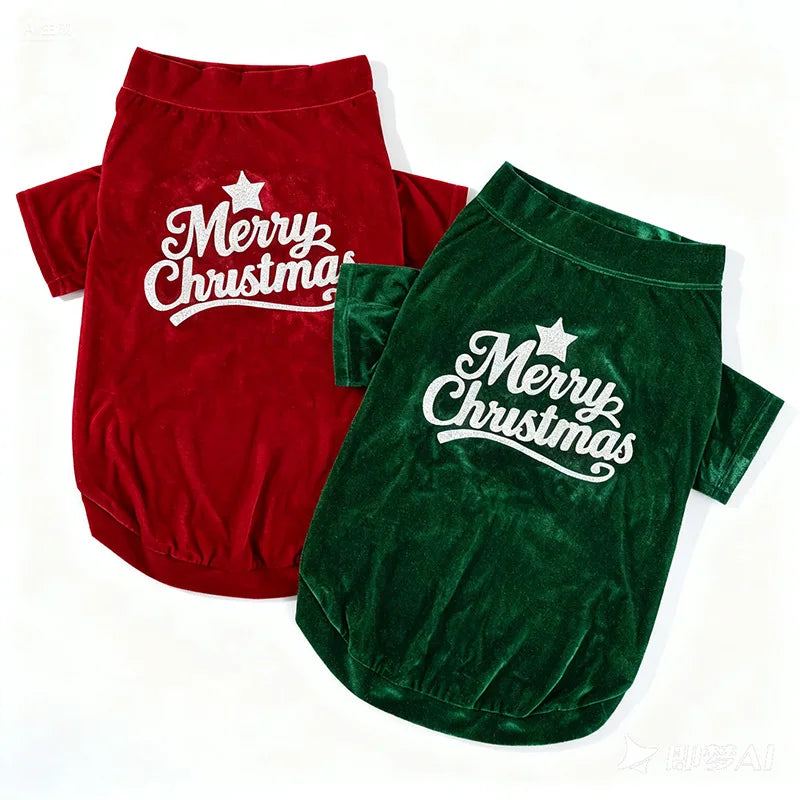 Christmas Velvet Dog Sweatshirt