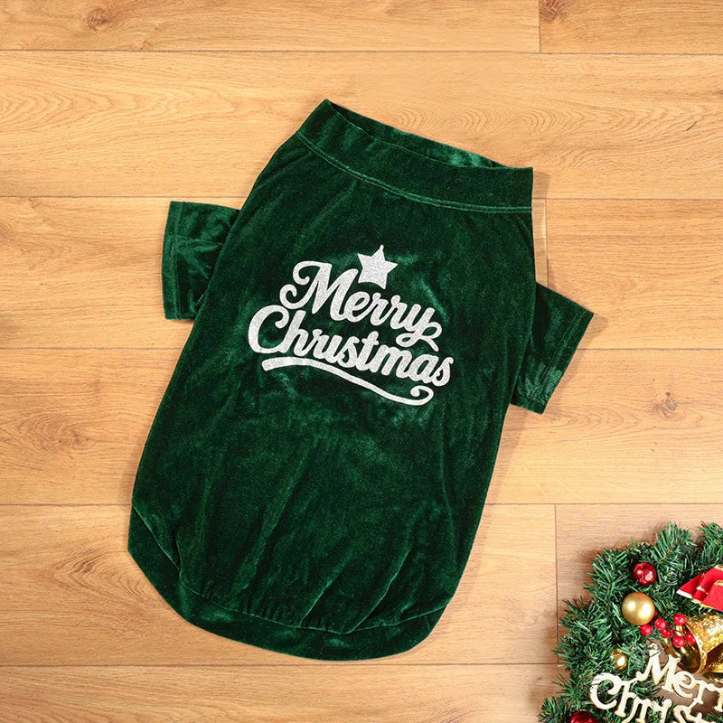 Christmas Velvet Dog Sweatshirt