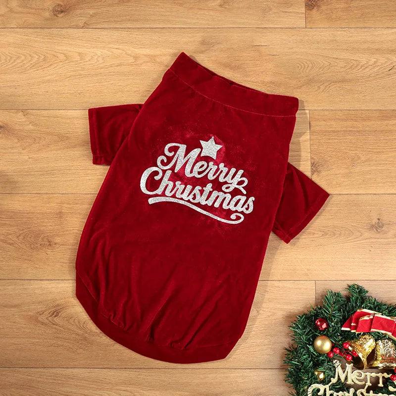 Christmas Velvet Dog Sweatshirt