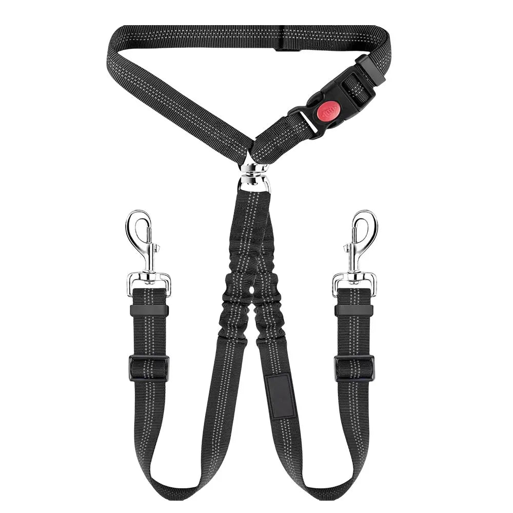 Adjustable Double Clip Dog Car Safety Restraint