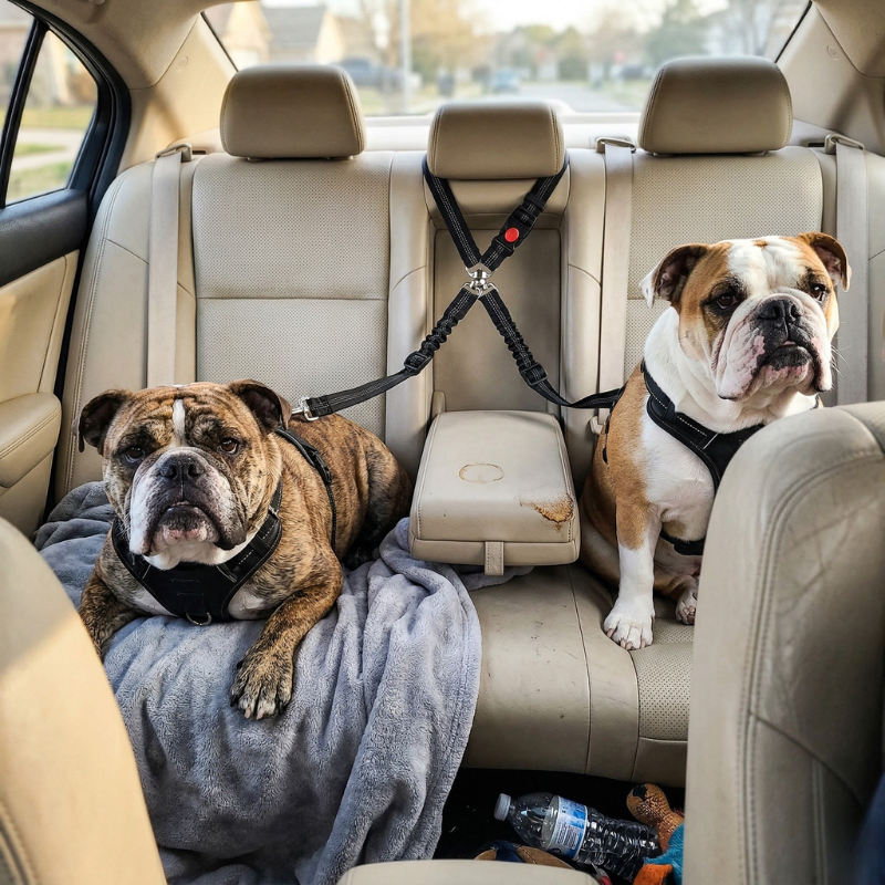 Adjustable Double Clip Dog Car Safety Restraint