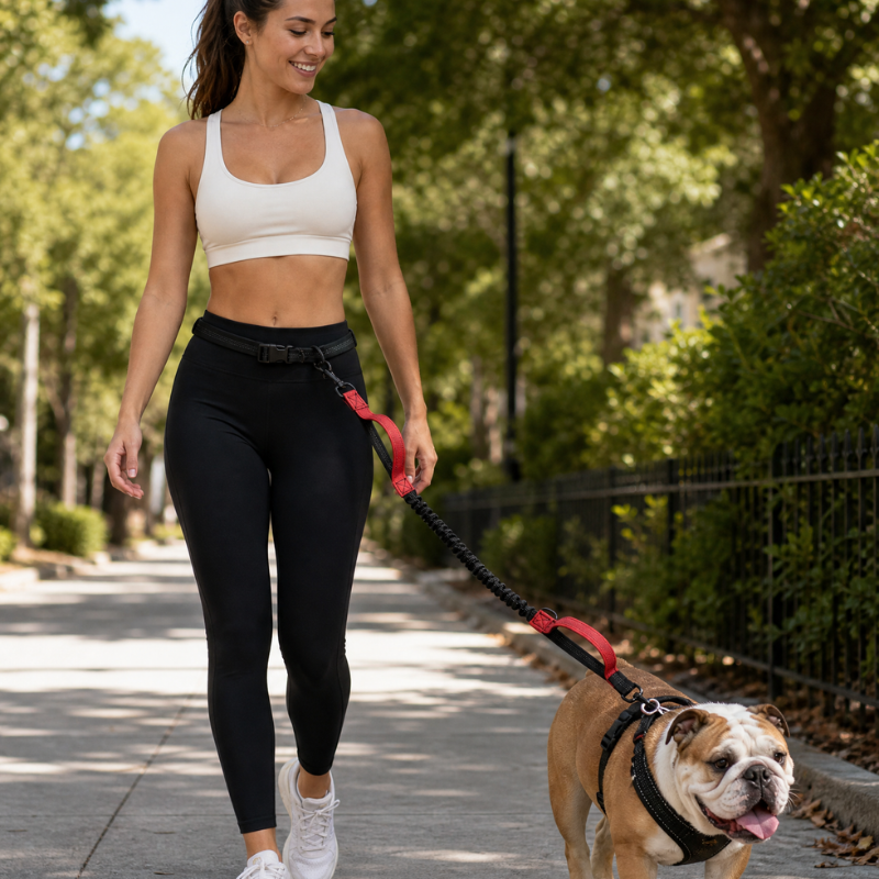Hands-Free Bungee Dog Lead with Reflective Trim