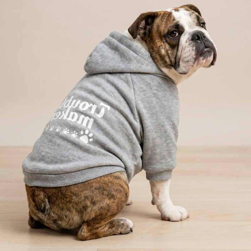 Trouble Maker Dog Hoodie Sweater
