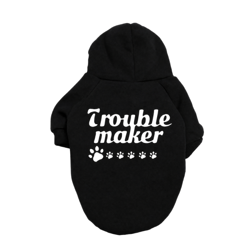 Trouble Maker Dog Hoodie Sweater