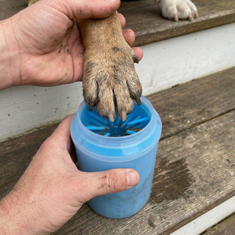 Portable Dog Paw Cleaner Cup with Soft Silicone Brush